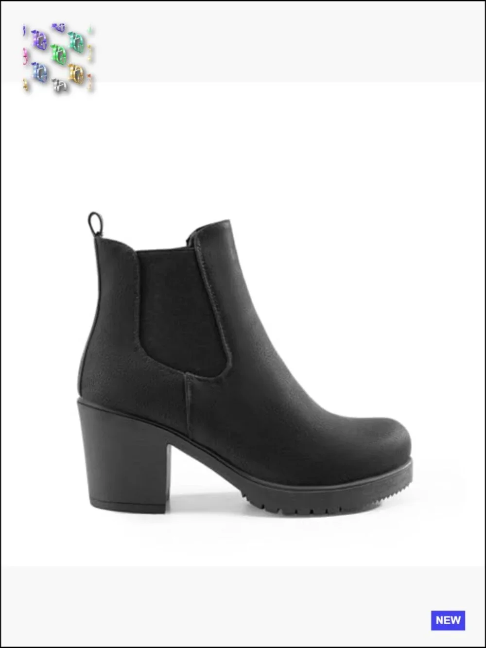 Chunky Heel Chelsea Ankle Boots Slip On Elastic Fall Heeled Booties Shoes